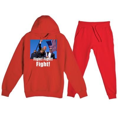 Fight! Donald Trump Fight Fighting Fighters Supporters Americans Premium Hooded Sweatsuit Set