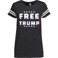 Free Donald Trump Republican Support Enza Ladies Jersey Football T-Shirt