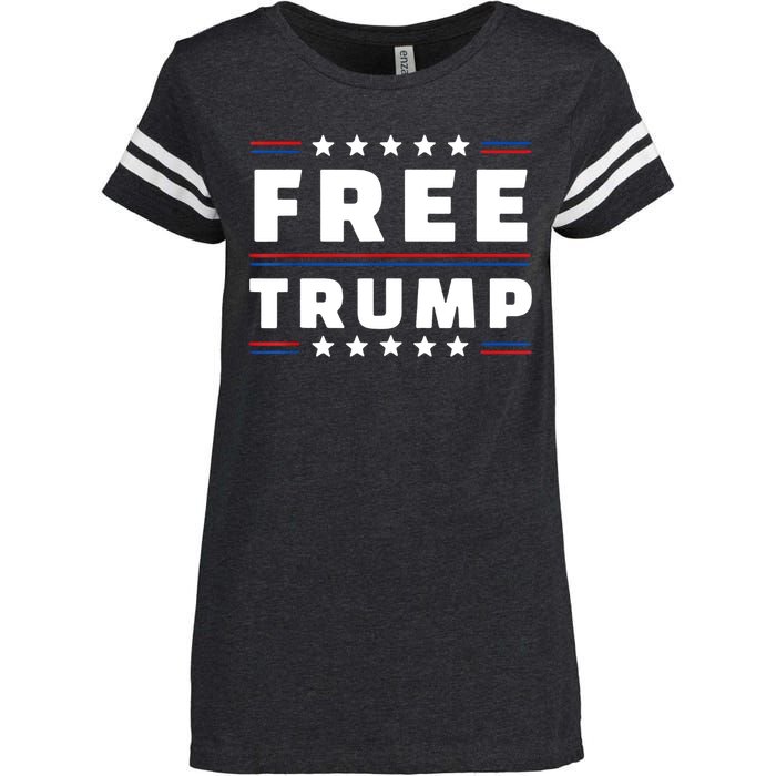 Free Donald Trump Republican Support Enza Ladies Jersey Football T-Shirt