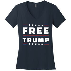 Free Donald Trump Republican Support Women's V-Neck T-Shirt