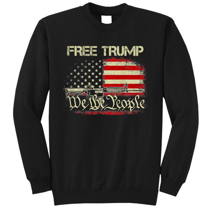 Free Donald Trump Republican Pro Trump American Flag Vintage Sweatshirt