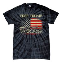 Free Donald Trump Republican Pro Trump American Flag Vintage Tie-Dye T-Shirt