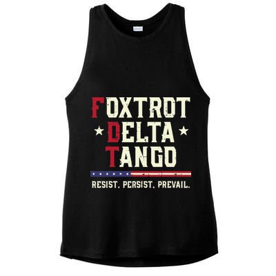 Foxtrot Delta Tango Resist Persist Protest Women Ladies PosiCharge Tri-Blend Wicking Tank