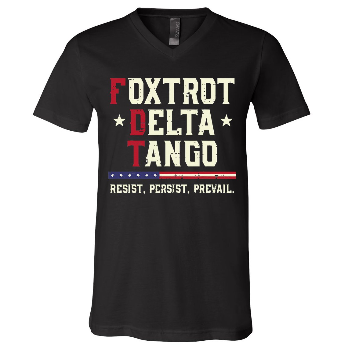Foxtrot Delta Tango Resist Persist Protest Women V-Neck T-Shirt