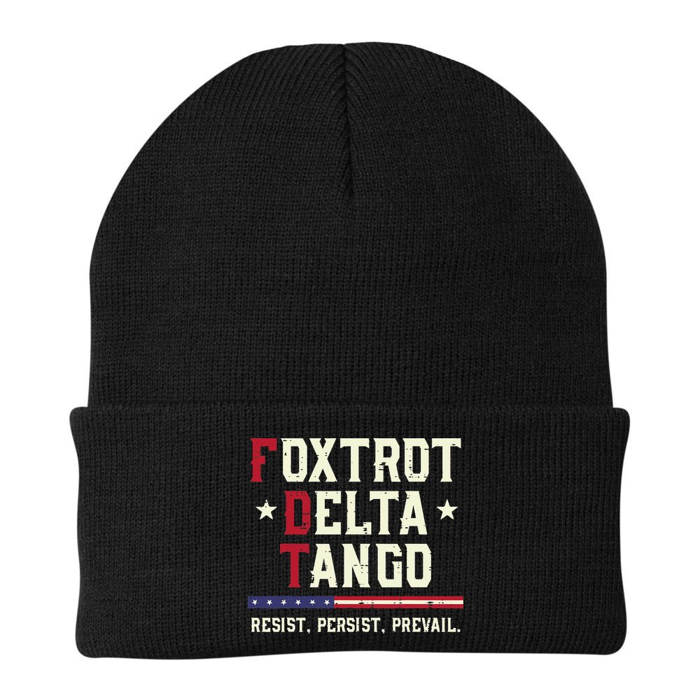 Foxtrot Delta Tango Resist Persist Protest Women Beanie