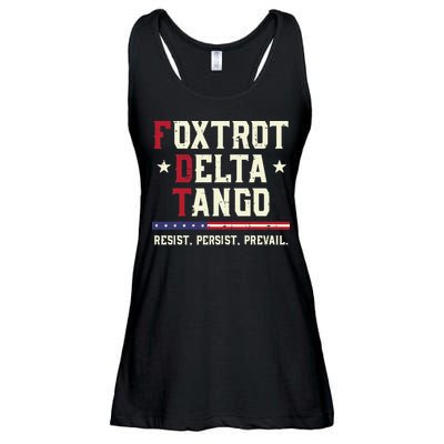 Foxtrot Delta Tango Resist Persist Protest Women Ladies Essential Flowy Tank