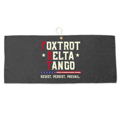 Foxtrot Delta Tango Resist Persist Protest Women Large Microfiber Waffle Golf Towel