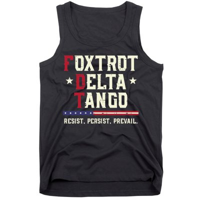 Foxtrot Delta Tango Resist Persist Protest Women Tank Top