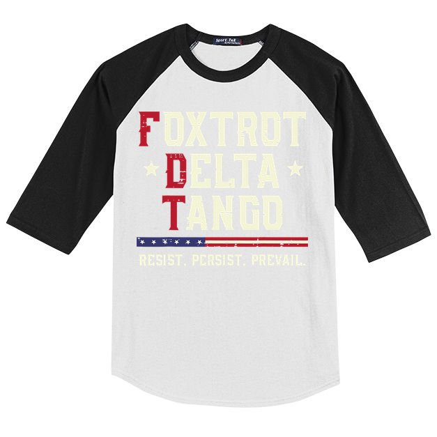 Foxtrot Delta Tango Resist Persist Protest Women Kids Colorblock Raglan Jersey
