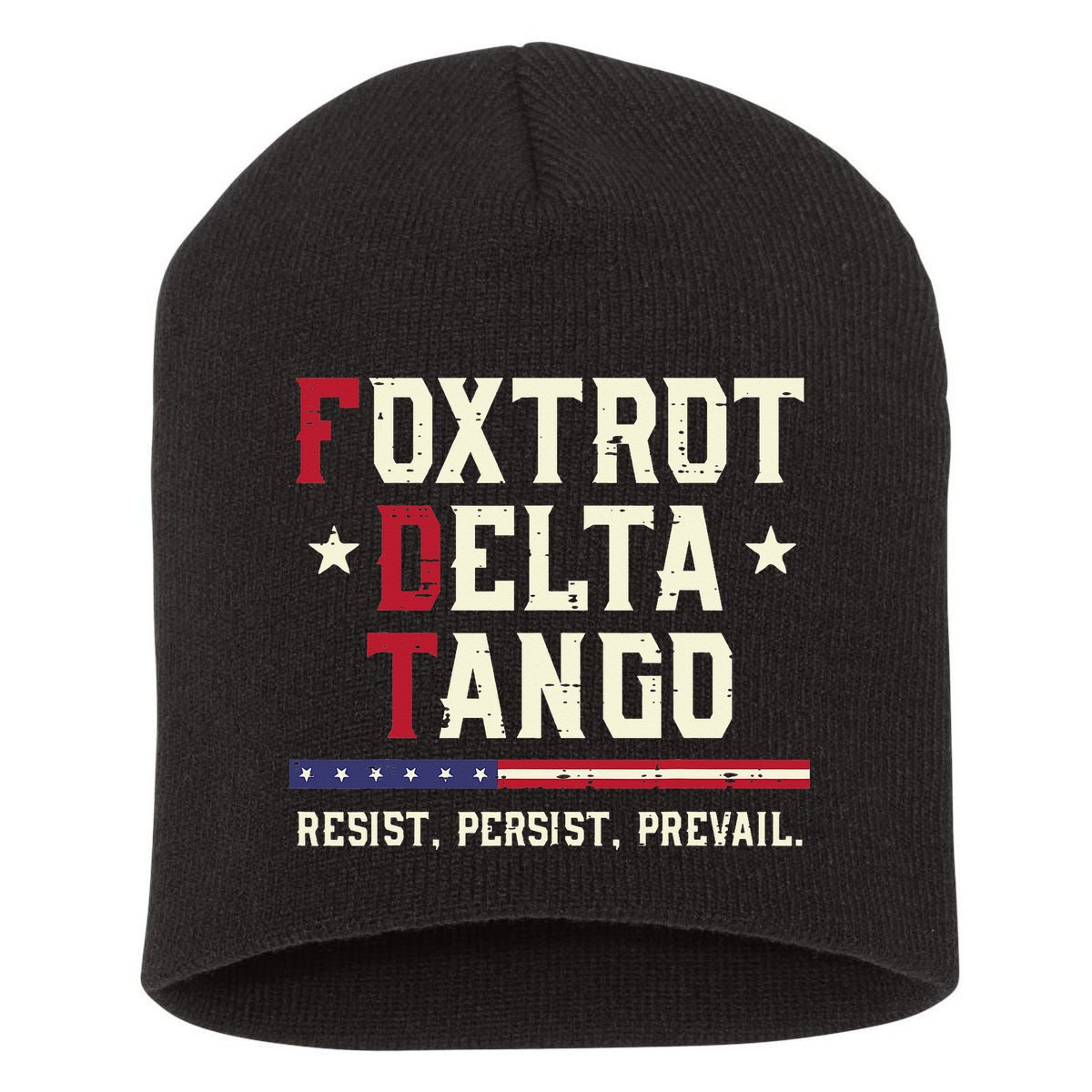 Foxtrot Delta Tango Resist Persist Protest Women Short Acrylic Beanie