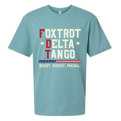 Foxtrot Delta Tango Resist Persist Protest Women Sueded Cloud Jersey T-Shirt
