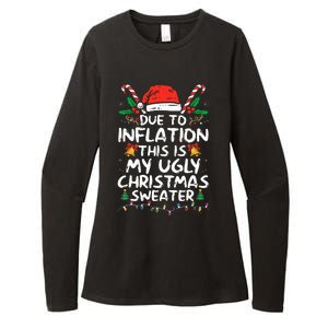 Funny Due to Inflation Ugly Christmas Sweaters  Womens CVC Long Sleeve Shirt