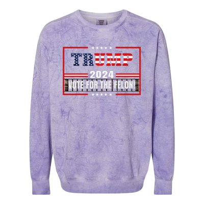 Funny Donald Trump Supporter 2024 Vote For The Felon Colorblast Crewneck Sweatshirt