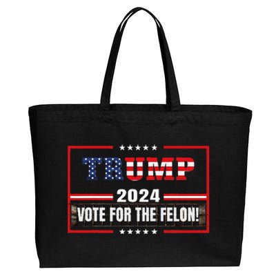 Funny Donald Trump Supporter 2024 Vote For The Felon Cotton Canvas Jumbo Tote