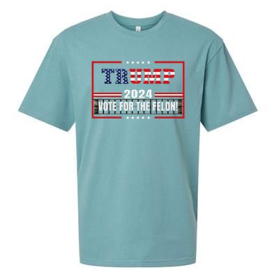 Funny Donald Trump Supporter 2024 Vote For The Felon Sueded Cloud Jersey T-Shirt