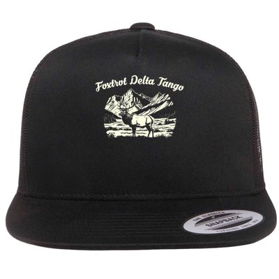 Foxtrots Deltas Tangos Funny Deer Foxtrots Deltas Tango Flat Bill Trucker Hat