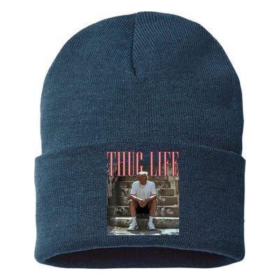 Funny Donald Trump Thug Life Sustainable Knit Beanie