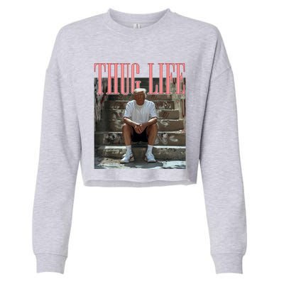 Funny Donald Trump Thug Life Cropped Pullover Crew