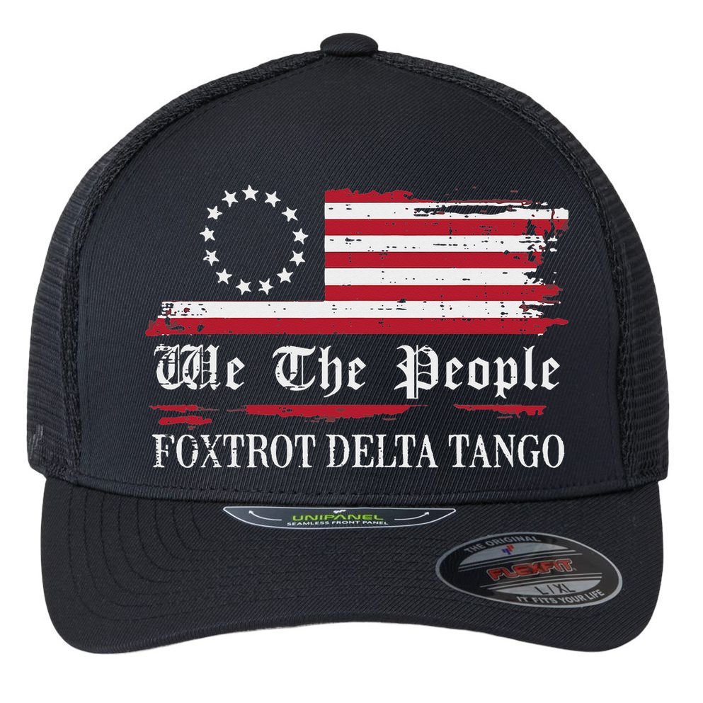 Foxtrot Delta Tango Flag We The People Resist Women Flexfit Unipanel Trucker Cap