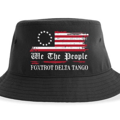 Foxtrot Delta Tango Flag We The People Resist Women Sustainable Bucket Hat