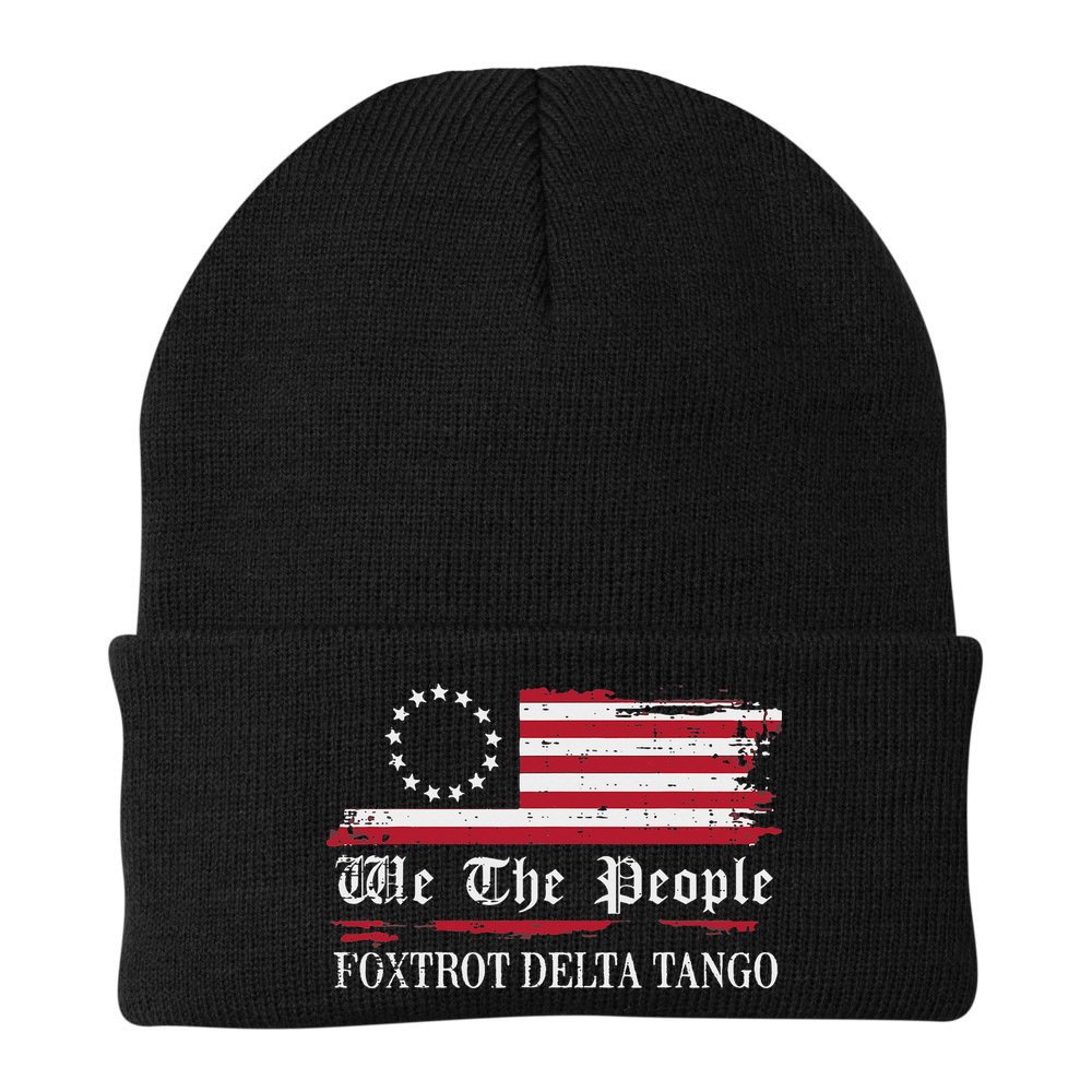 Foxtrot Delta Tango Flag We The People Resist Women Beanie