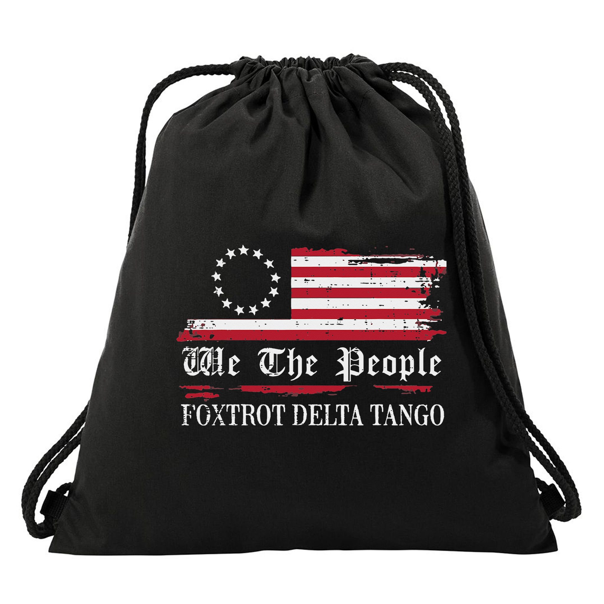 Foxtrot Delta Tango Flag We The People Resist Women Drawstring Bag