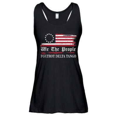 Foxtrot Delta Tango Flag We The People Resist Women Ladies Essential Flowy Tank