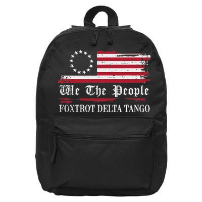 Foxtrot Delta Tango Flag We The People Resist Women 16 in Basic Backpack