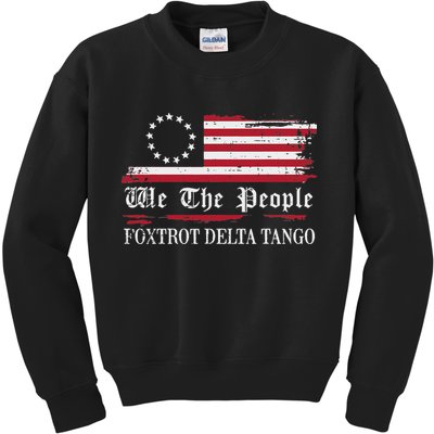 Foxtrot Delta Tango Flag We The People Resist Women Kids Sweatshirt
