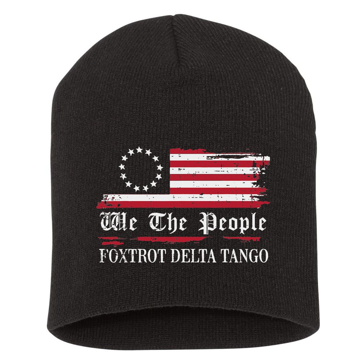 Foxtrot Delta Tango Flag We The People Resist Women Short Acrylic Beanie