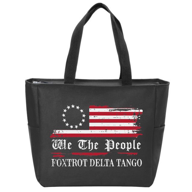 Foxtrot Delta Tango Flag We The People Resist Women Zip Tote Bag