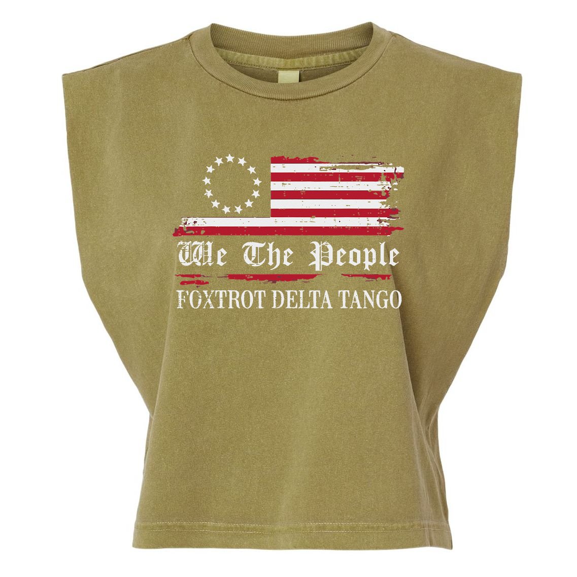 Foxtrot Delta Tango Flag We The People Resist Women Garment-Dyed Women's Muscle Tee