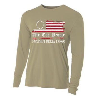 Foxtrot Delta Tango Flag We The People Resist Women Cooling Performance Long Sleeve Crew