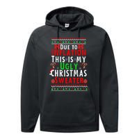 Funny Due To Inflation This Is My Ugly For Christmas Performance Fleece Hoodie