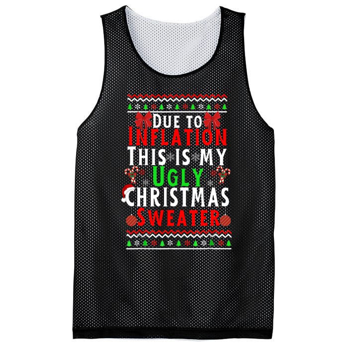 Funny Due To Inflation This Is My Ugly For Christmas Mesh Reversible Basketball Jersey Tank