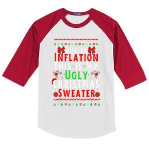 Funny Due To Inflation This Is My Ugly For Christmas Kids Colorblock Raglan Jersey