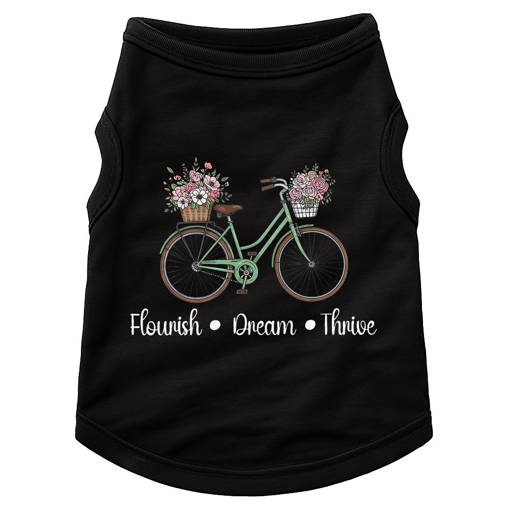 Flourish Dream Thrive Floral Bike Subtle 8647 Trump Resist Doggie Tank
