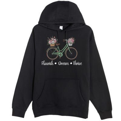 Flourish Dream Thrive Floral Bike Subtle 8647 Trump Resist Premium Pullover Hoodie