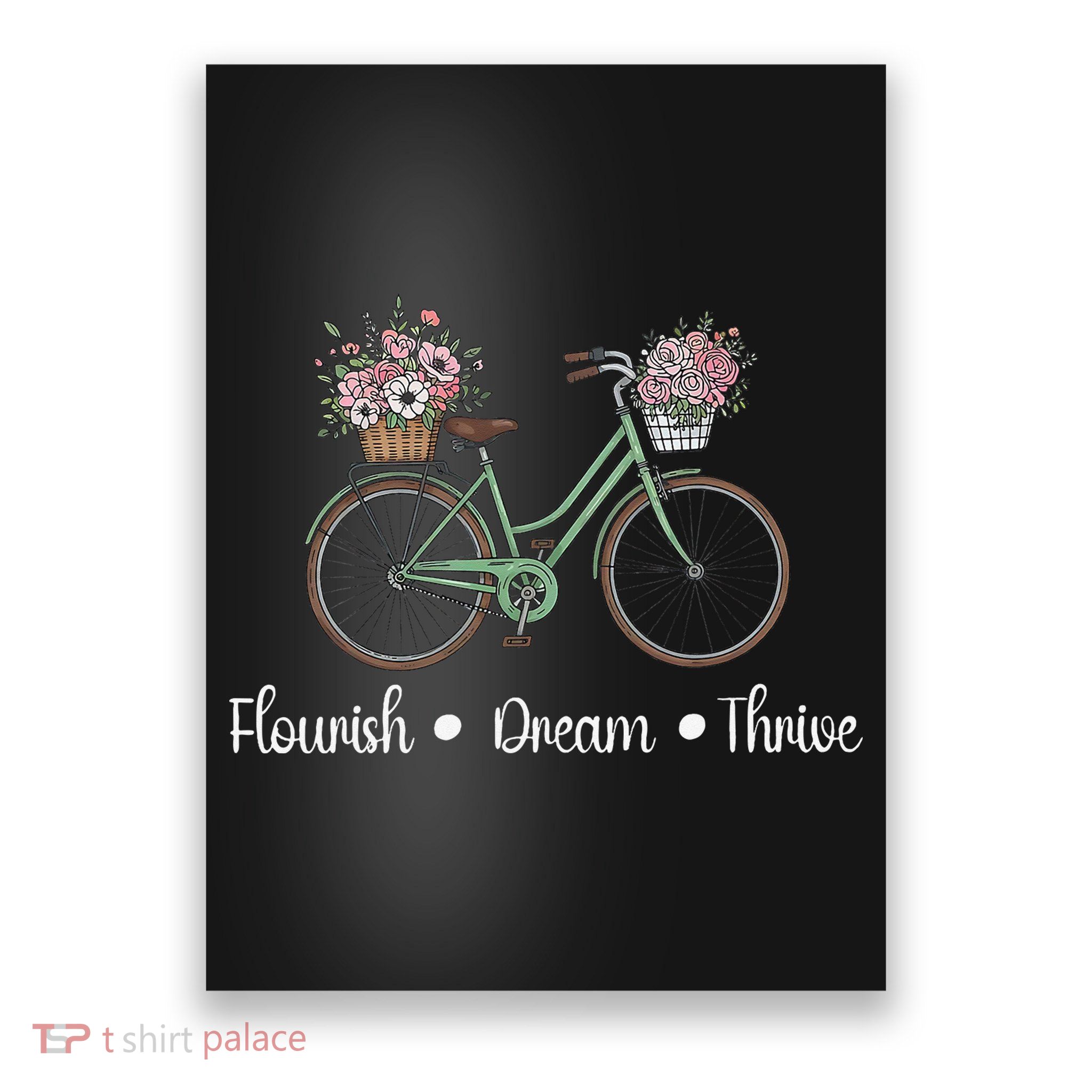 Flourish Dream Thrive Floral Bike Subtle 8647 Trump Resist Poster