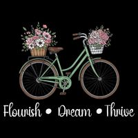 Flourish Dream Thrive Floral Bike Subtle 8647 Trump Resist Poster
