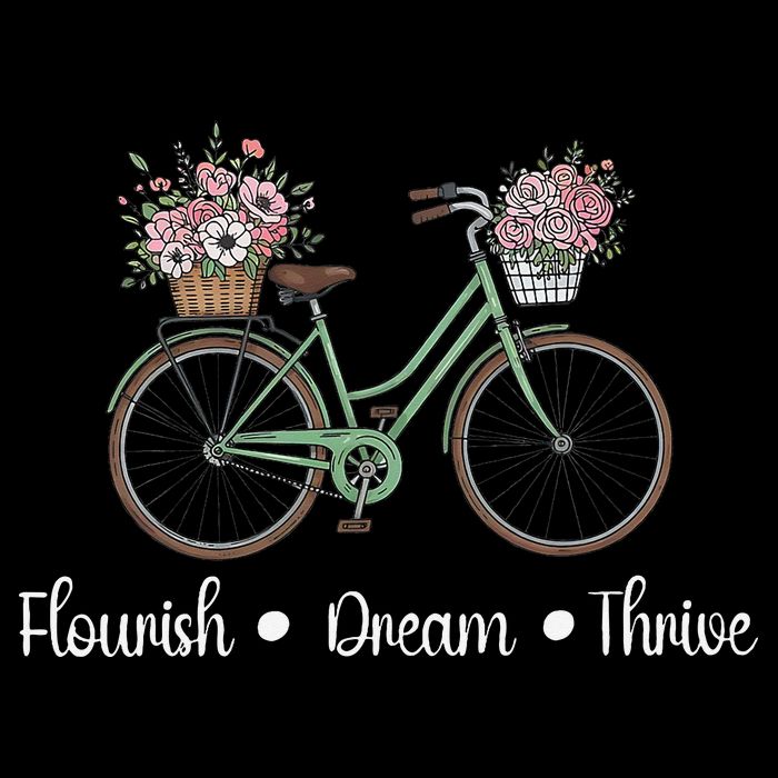 Flourish Dream Thrive Floral Bike Subtle 8647 Trump Resist Poster
