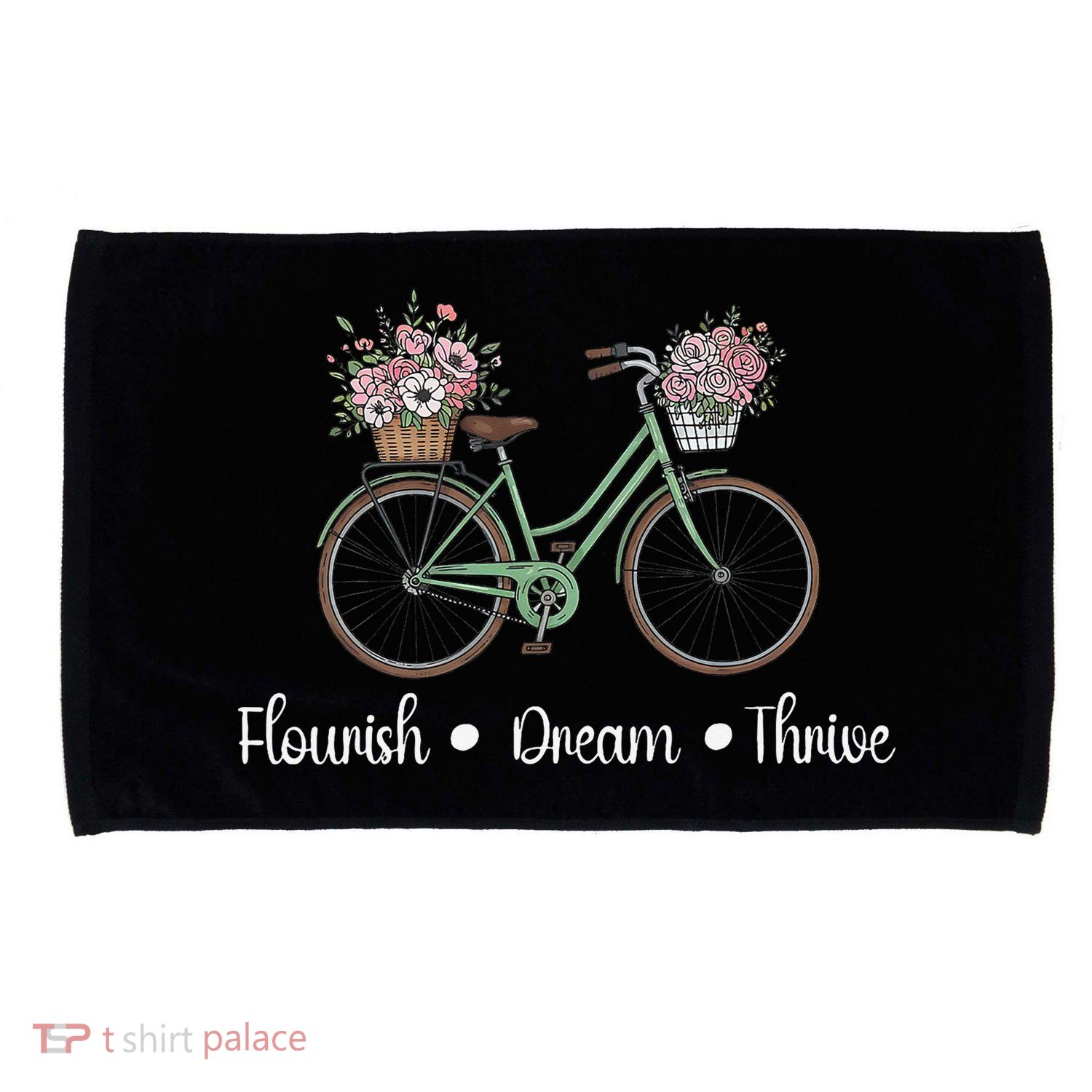 Flourish Dream Thrive Floral Bike Subtle 8647 Trump Resist Microfiber Hand Towel