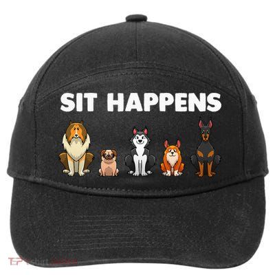 Funny Dog Training Art For  Dog Lover Puppy Pet 7-Panel Snapback Hat