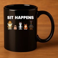Funny Dog Training Art For  Dog Lover Puppy Pet 11oz C Handle Ceramic Mug