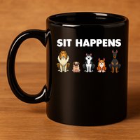 Funny Dog Training Art For  Dog Lover Puppy Pet 11oz C Handle Ceramic Mug