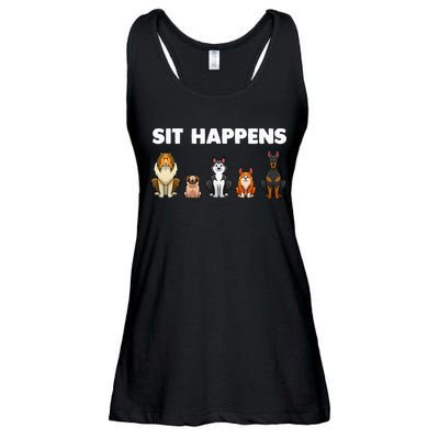 Funny Dog Training Art For  Dog Lover Puppy Pet Ladies Essential Flowy Tank