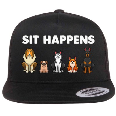 Funny Dog Training Art For  Dog Lover Puppy Pet Flatbill Hat