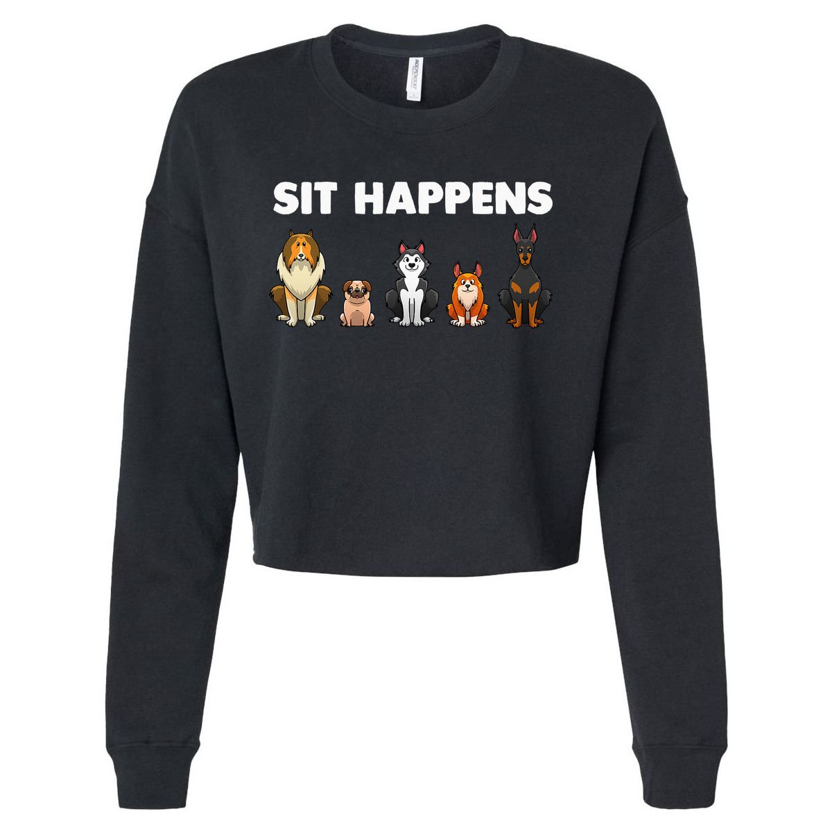 Funny Dog Training Art For  Dog Lover Puppy Pet Cropped Pullover Crew