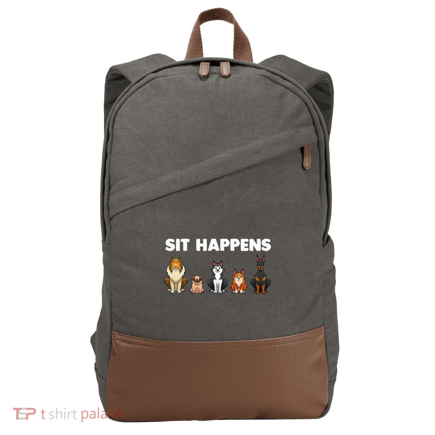 Funny Dog Training Art For  Dog Lover Puppy Pet Cotton Canvas Backpack