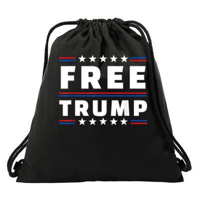 Free Donald Trump Republican Support Pro Trump American Flag Drawstring Bag